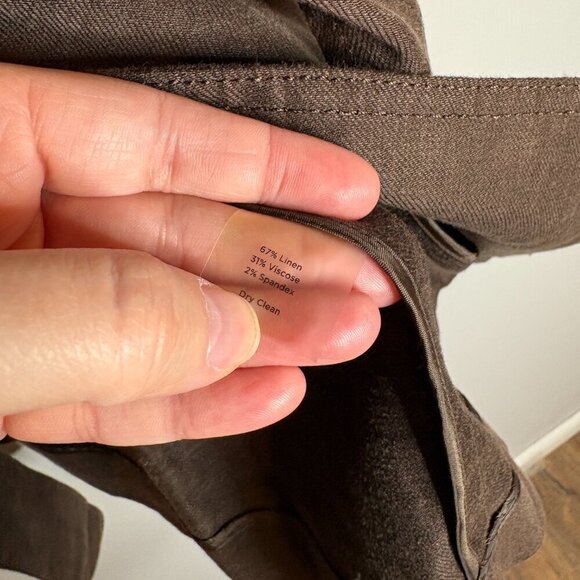 Talbots chocolate brown linen blend blazer jacket - Picture 4 of 5